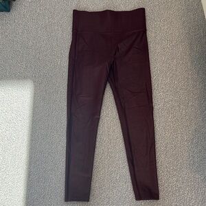 Carbon 38 High-Waisted Burgundy Leggings